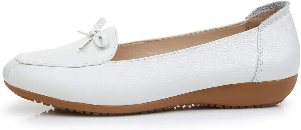 VenusCelia Women's Bowknot Wide Flat Shoe
