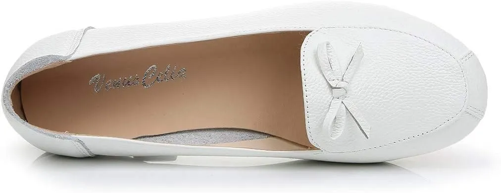 VenusCelia Women's Bowknot Wide Flat Shoe