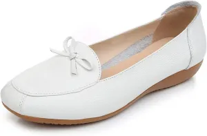 VenusCelia Women's Bowknot Wide Flat Shoe