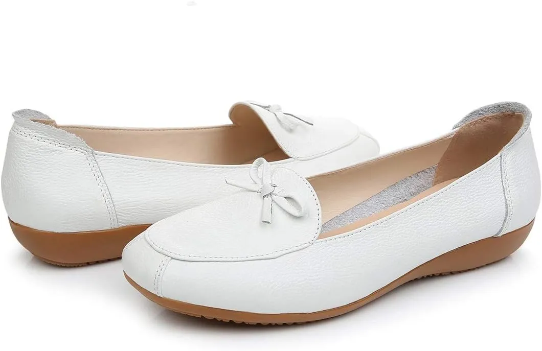 VenusCelia Women's Bowknot Wide Flat Shoe
