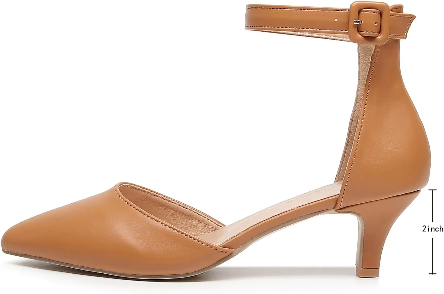 VenusCelia Women's Easy Going Strap Pump Kitten Heel Shoe