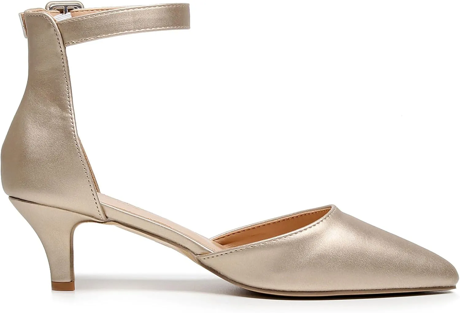 VenusCelia Women's Easy Going Strap Pump Kitten Heel Shoe