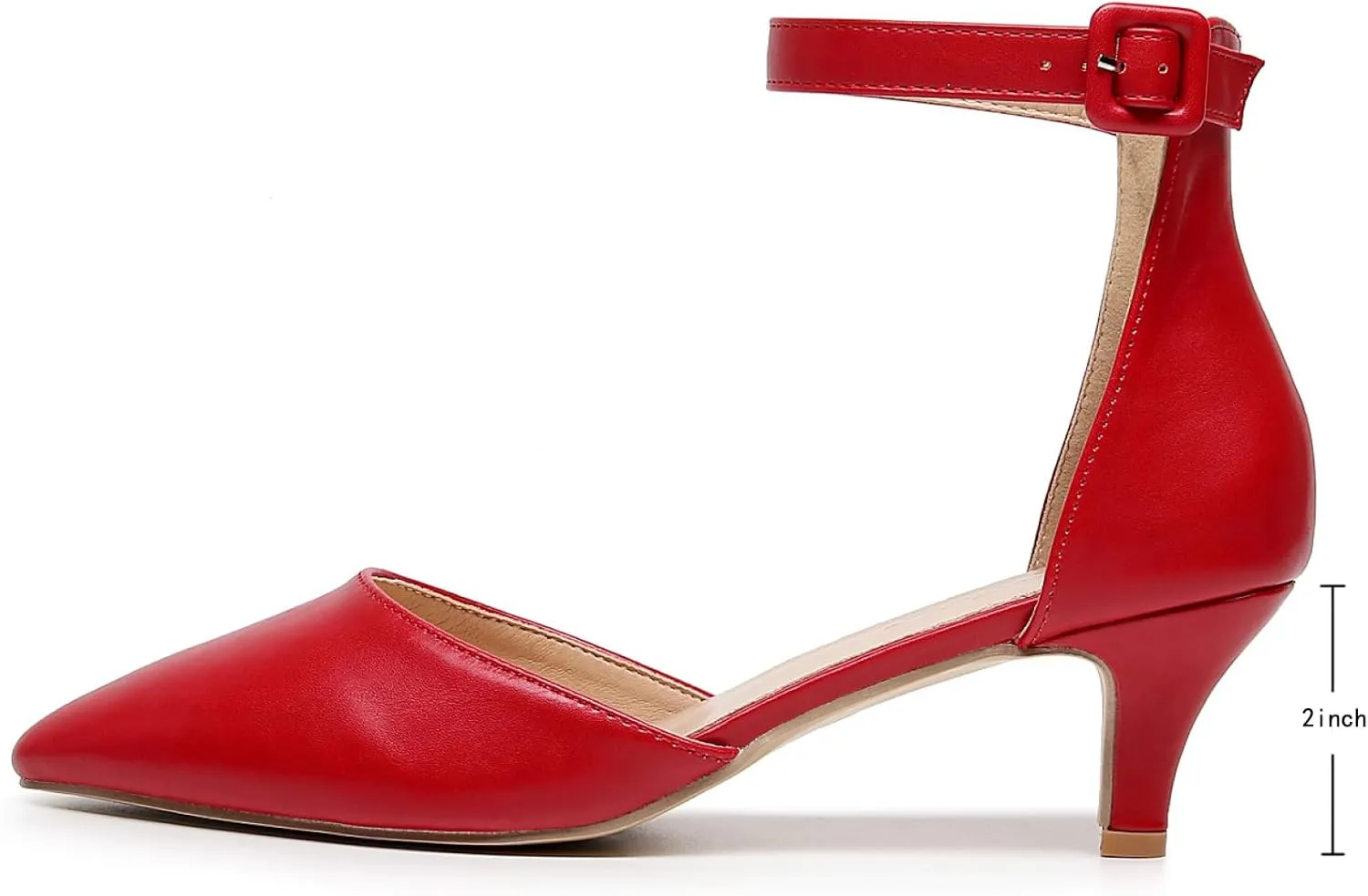 VenusCelia Women's Easy Going Strap Pump Kitten Heel Shoe