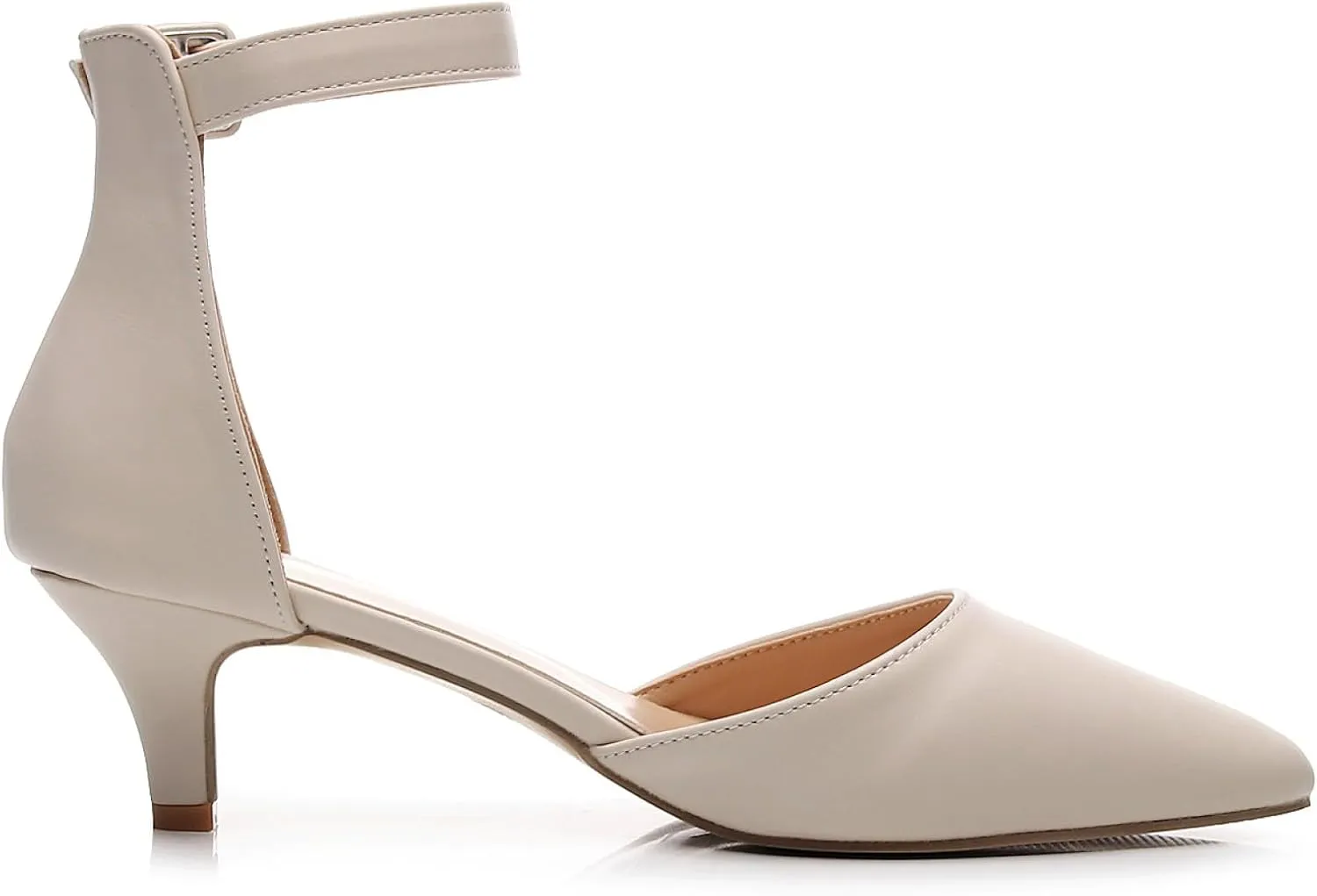VenusCelia Women's Easy Going Strap Pump Kitten Heel Shoe