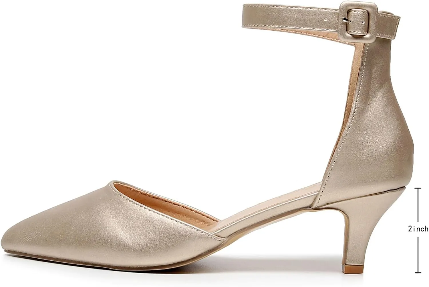 VenusCelia Women's Easy Going Strap Pump Kitten Heel Shoe