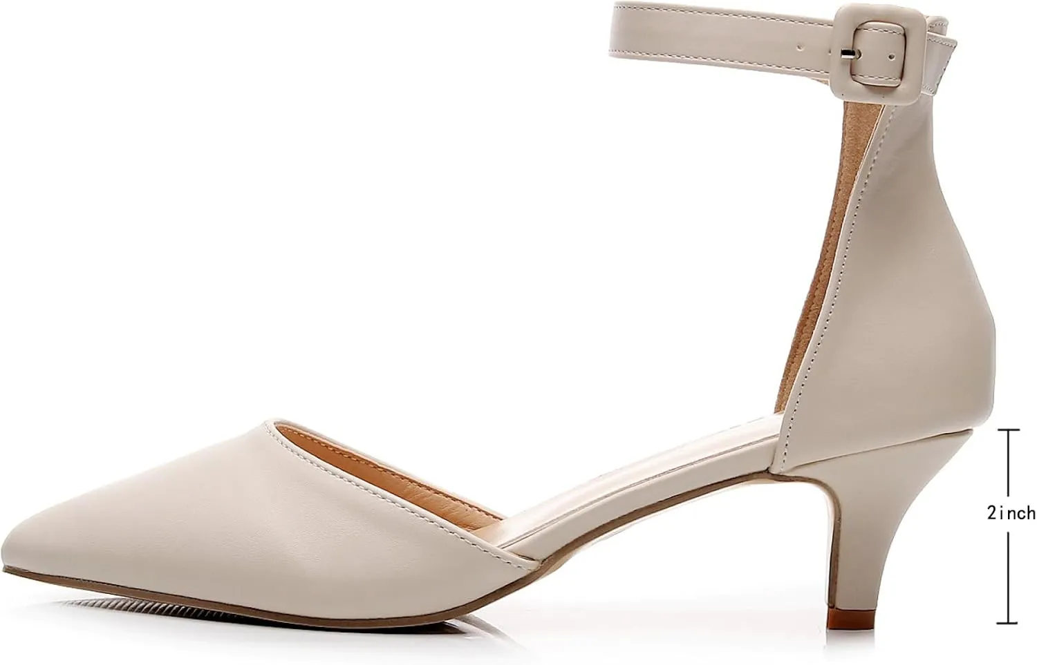 VenusCelia Women's Easy Going Strap Pump Kitten Heel Shoe