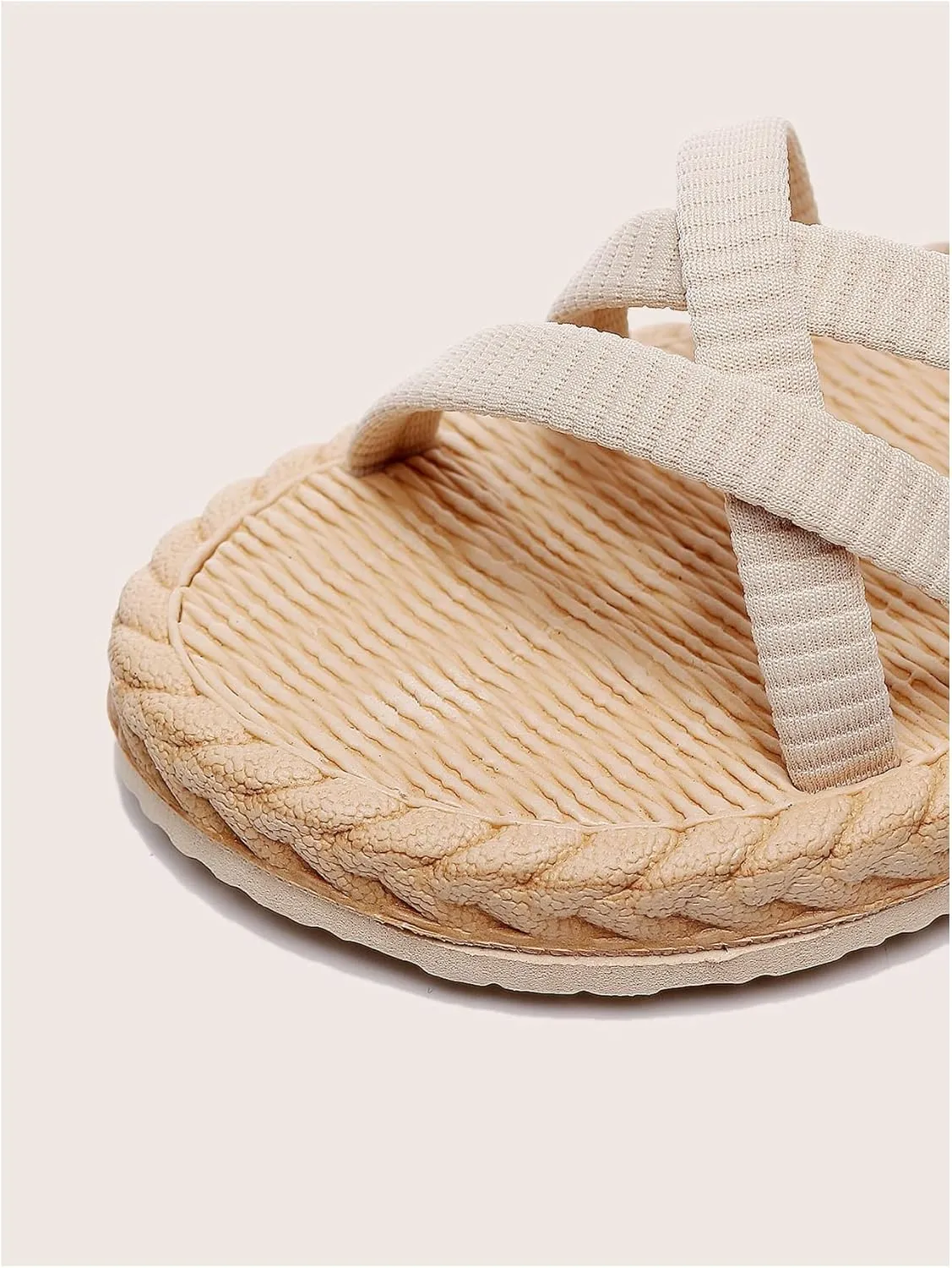 Verdusa Women's Casual Cross Woven Sandals Vacation Summer Beach Flat Sandals Shoes