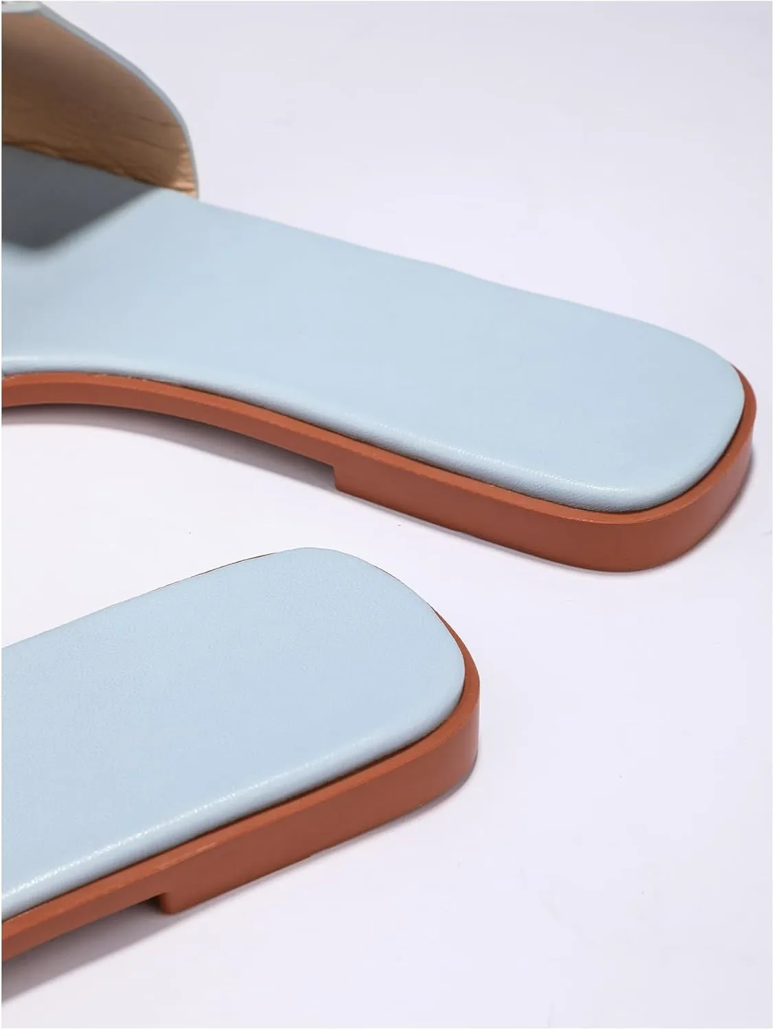 Verdusa Women's Flat Sandals Pearl Sandals Square Toe Summer Slip On Flat Shoes