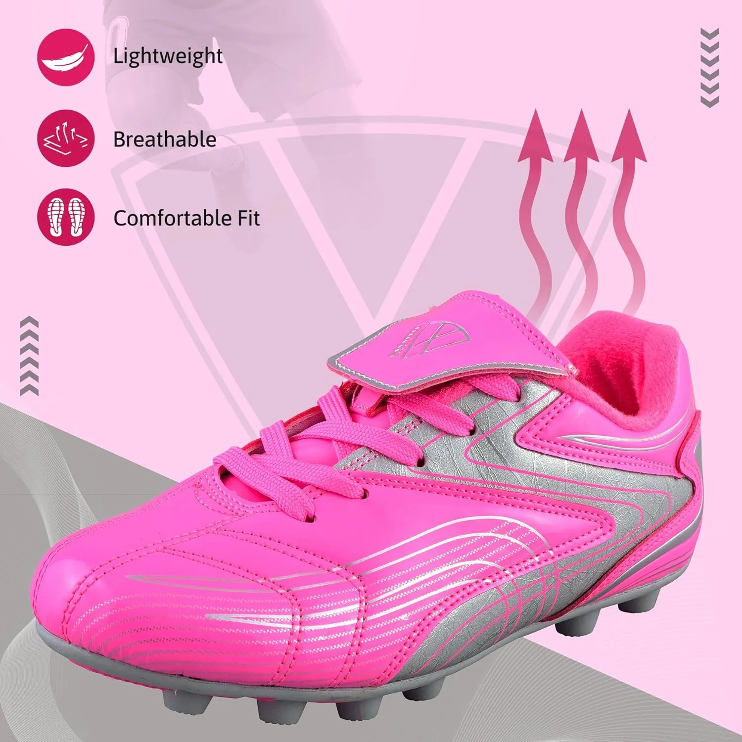 Vizari Striker FG Soccer Shoes | Firm Ground Cleats for Outdoor Surfaces and Fields | Lightweight and Easy to wear Youth Outdoor Soccer Cleats