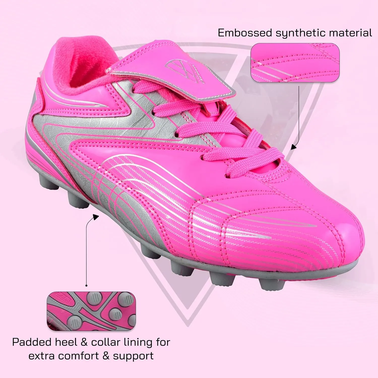 Vizari Striker FG Soccer Shoes | Firm Ground Cleats for Outdoor Surfaces and Fields | Lightweight and Easy to wear Youth Outdoor Soccer Cleats