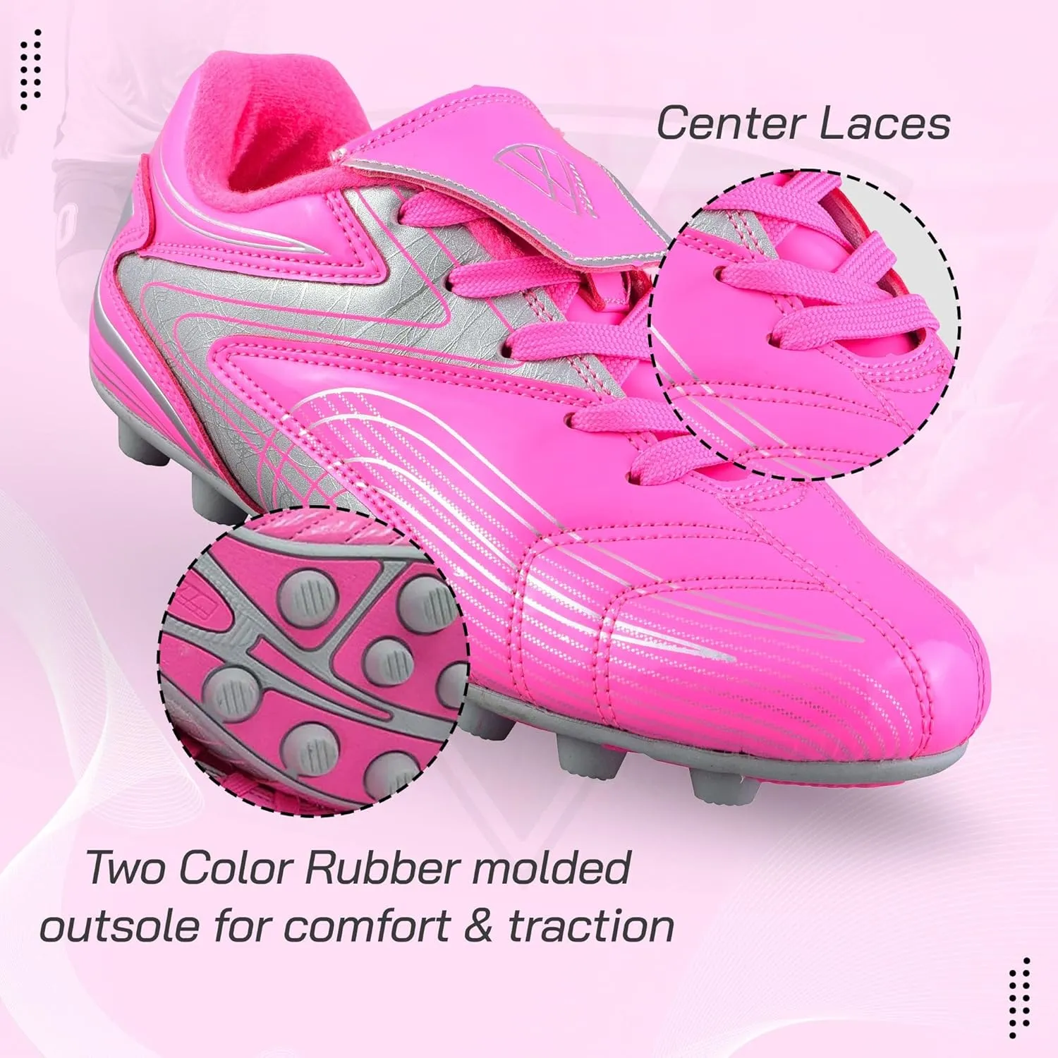 Vizari Striker FG Soccer Shoes | Firm Ground Cleats for Outdoor Surfaces and Fields | Lightweight and Easy to wear Youth Outdoor Soccer Cleats