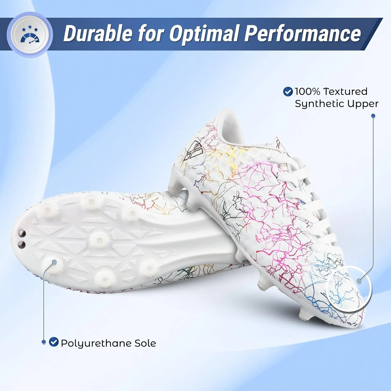 Vizari Zodiac Firm Ground Soccer Cleats Boys Girls | Lightweight & Durable Youth Football Shoes with Molded TPU Outsole | Outdoor Training & Matches