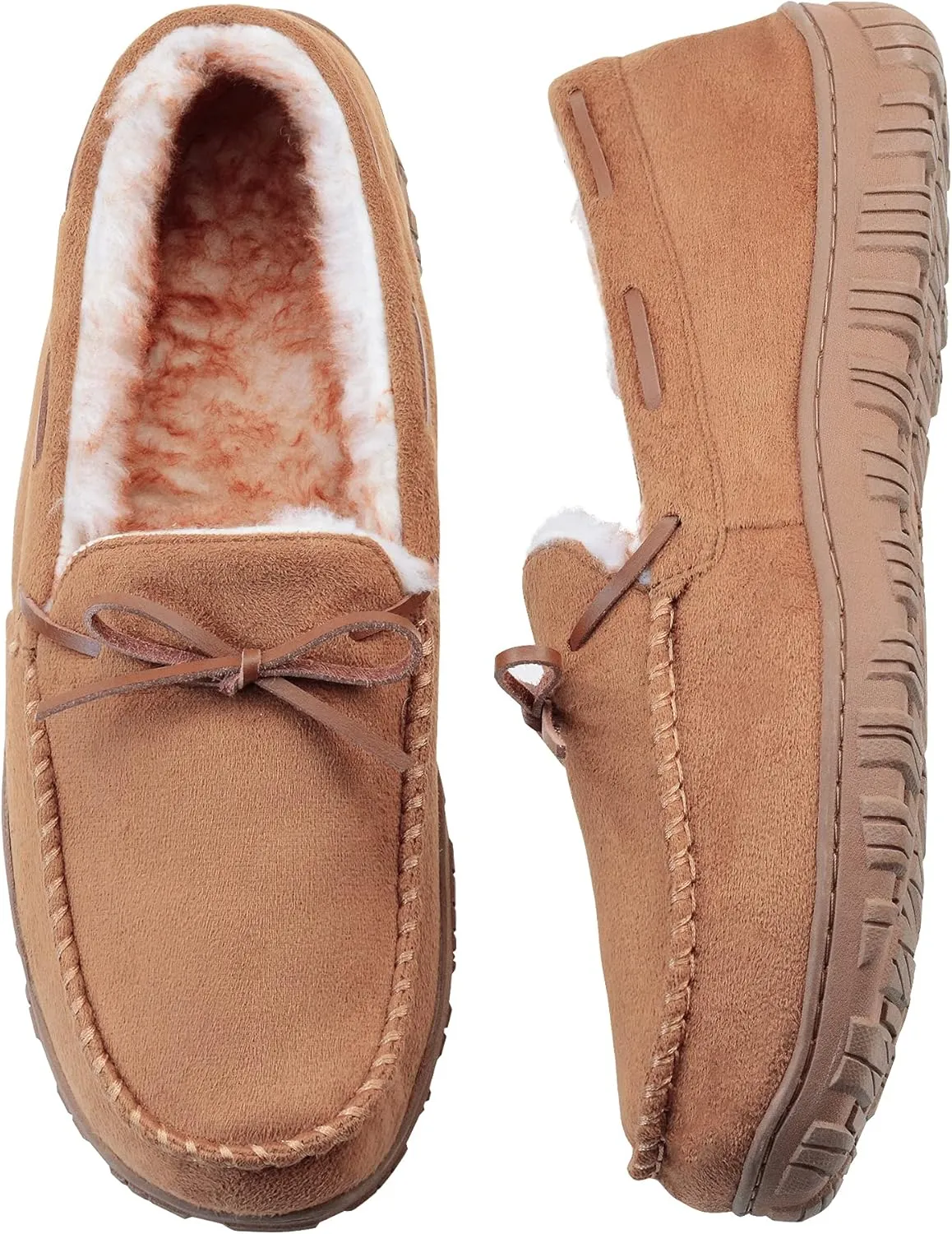 VLLy Mens Slippers Moccasins with Plush Lined Cozy House Bedroom Shoes for Men