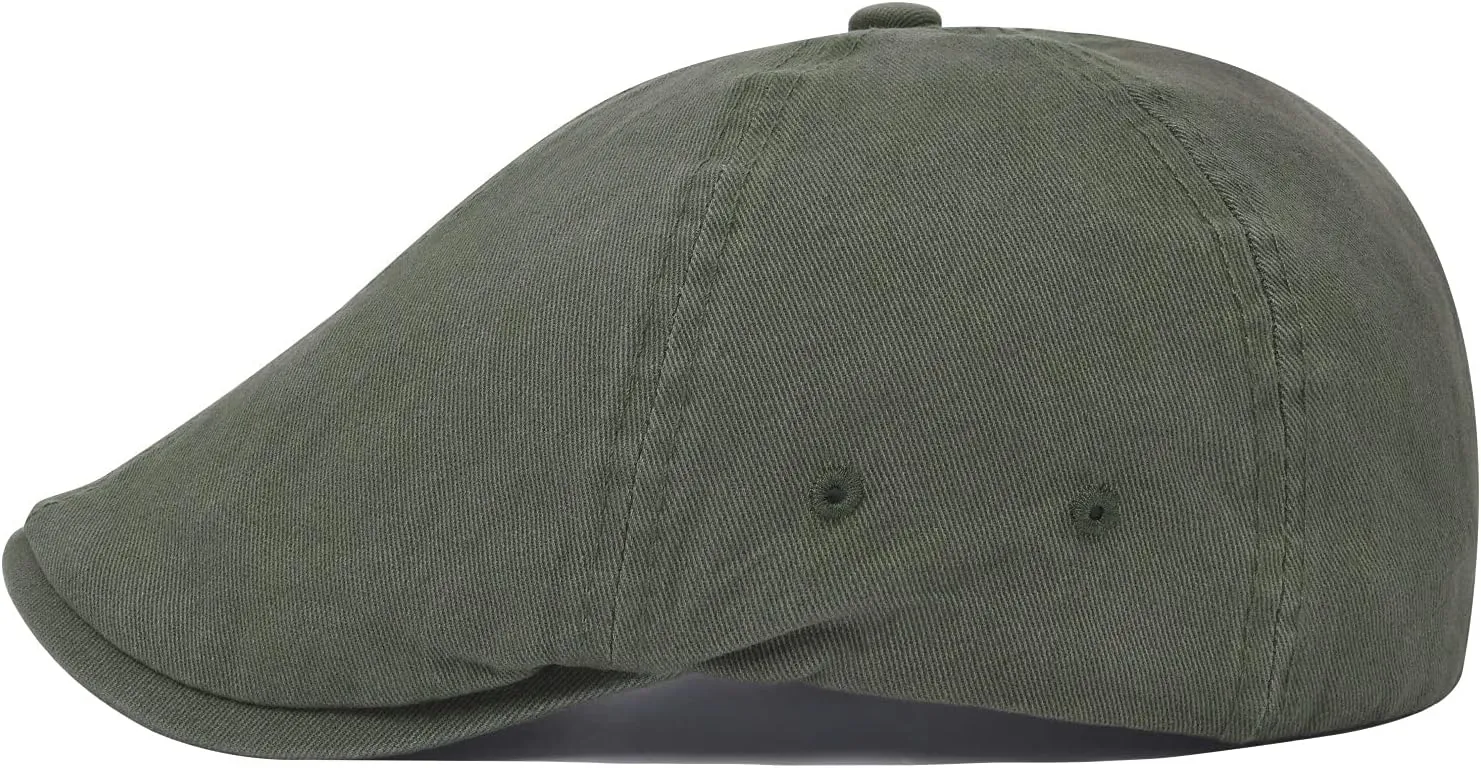 VOBOOM Cotton Washing Flat Cap Cabbie Hat Gatsby Ivy Irish Hunting Newsboy