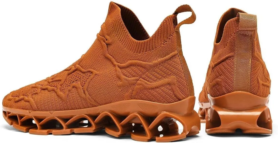 Vooncosir Men's Fashion Sneakers Breathable Mesh Running Shoes Blade Non Slip Soft Sole Casual Athletic Walking Shoes