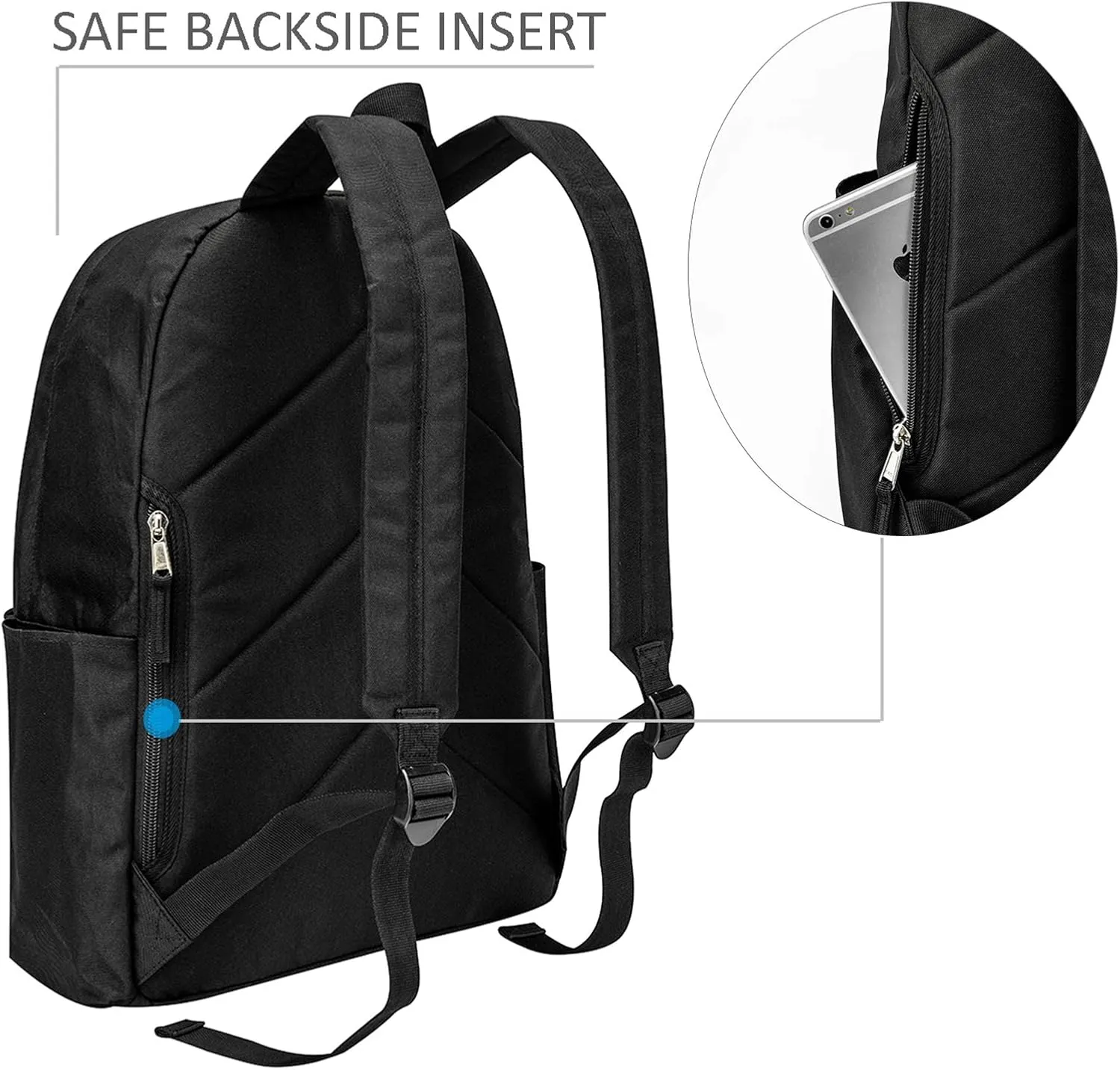 Vorspack Backpack for Men and Women - Basic Bookbag Casual Daypack Backpacks for College Work Travel