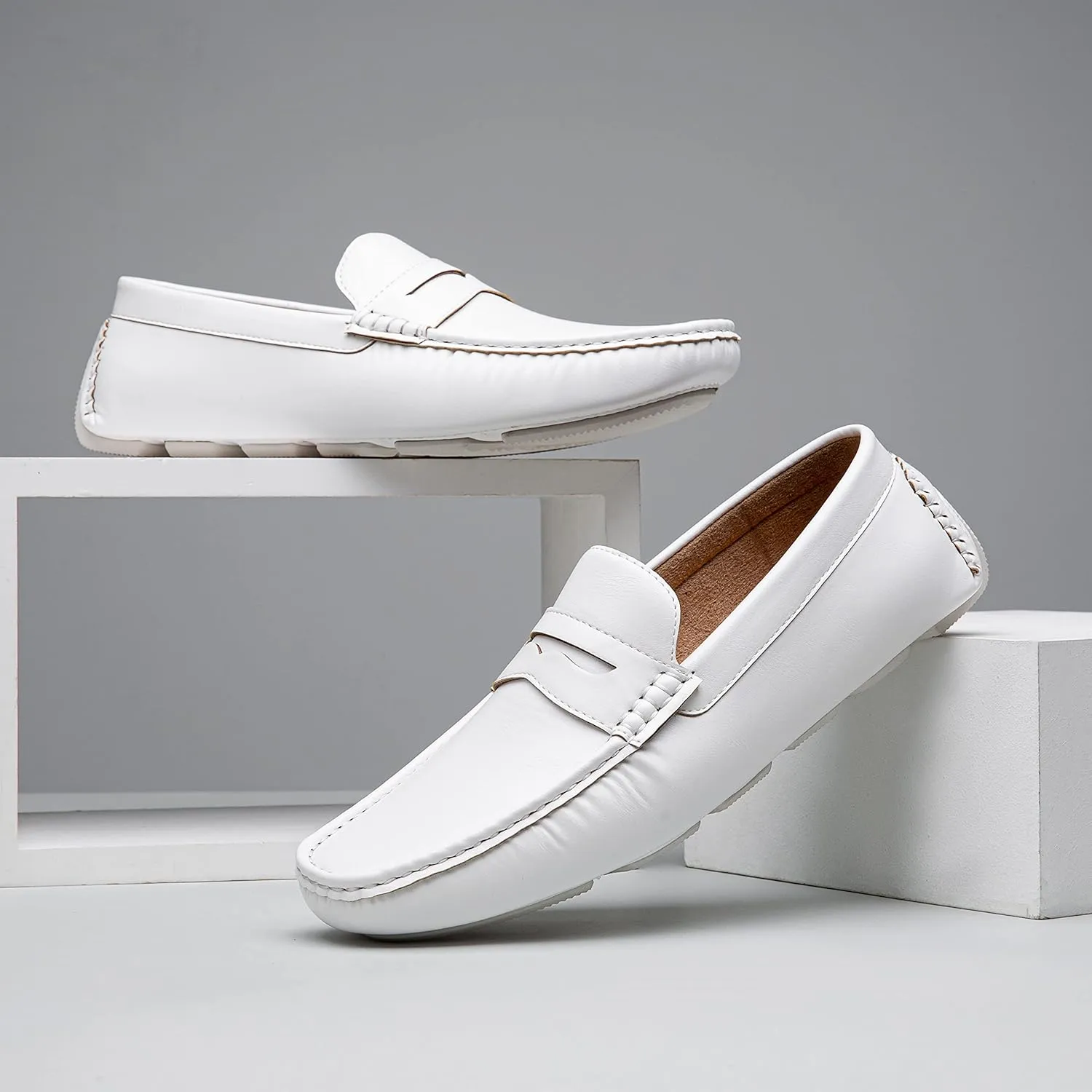 Vostey Men's Loafers Slip on Shoes Loafers Driving Loafers Casual Penny Loafers for Men