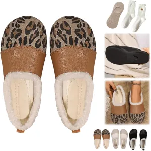 Warm and Luxurious Winter Leather Shoes for Women, Winter Warm Sneaker, Casual Walking Shoes Orthopedic Arch Support