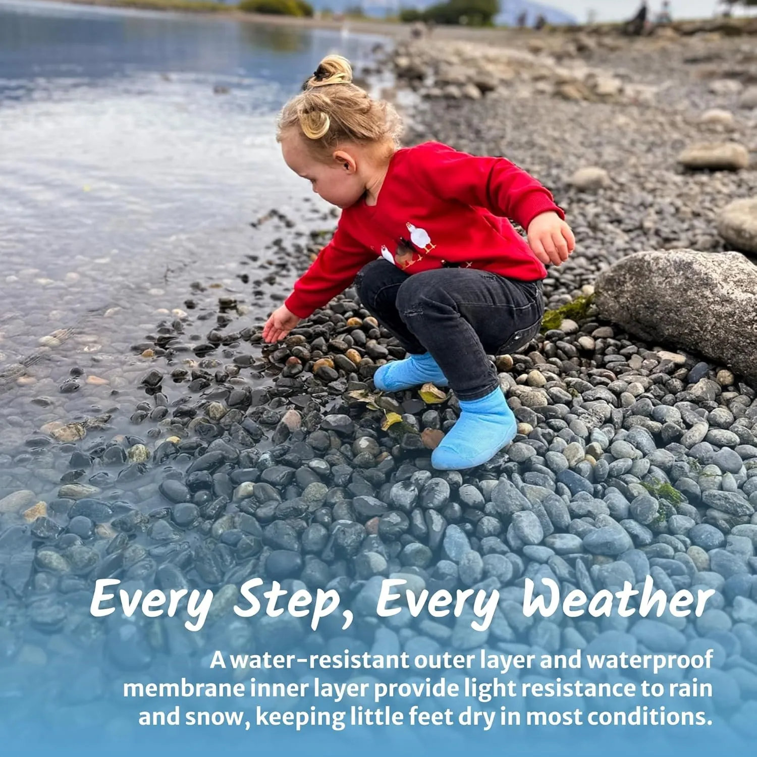 Water Resistant Sock Shoe | Walking Shoes for Infant and Toddlers | Flexible and Protective Sole | Easy Slip-on | Wide Footbed