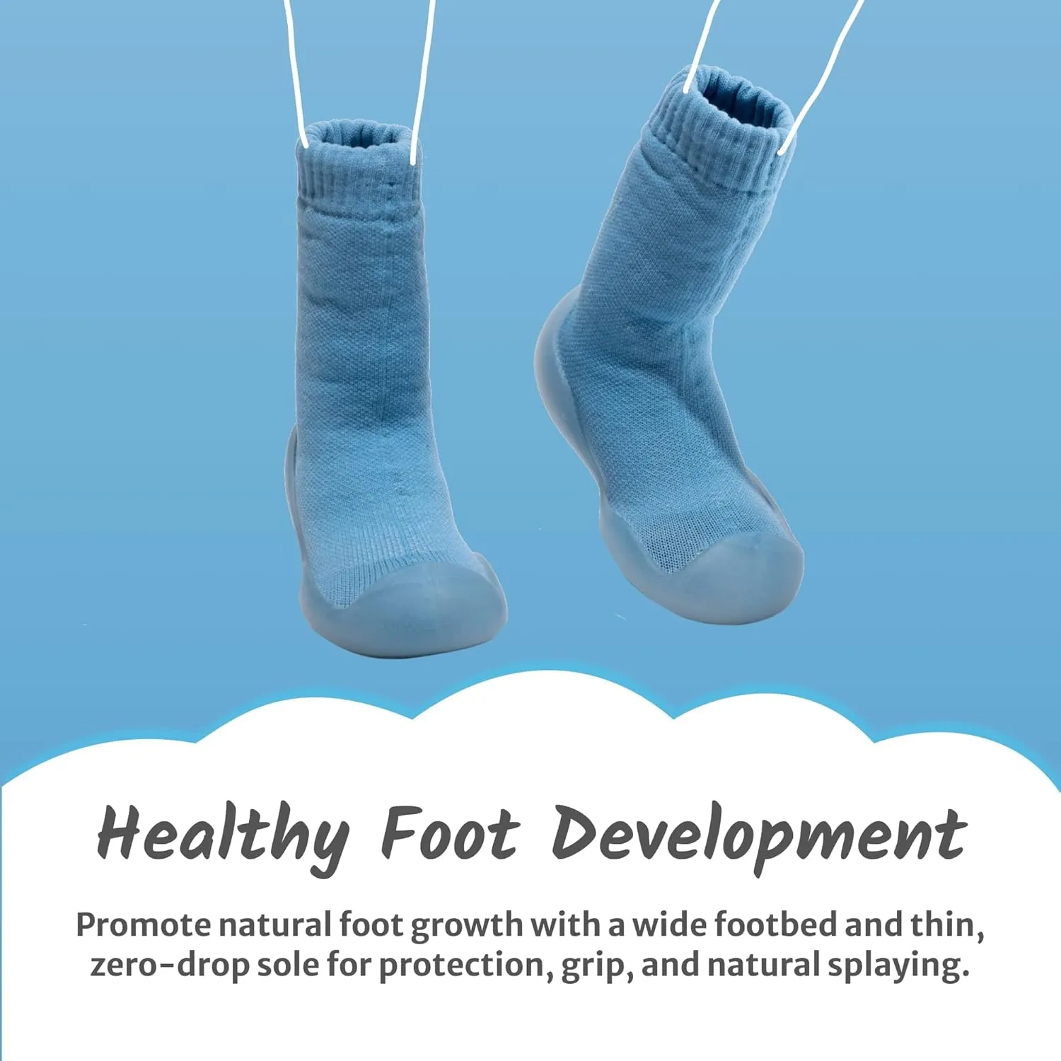 Water Resistant Sock Shoe | Walking Shoes for Infant and Toddlers | Flexible and Protective Sole | Easy Slip-on | Wide Footbed