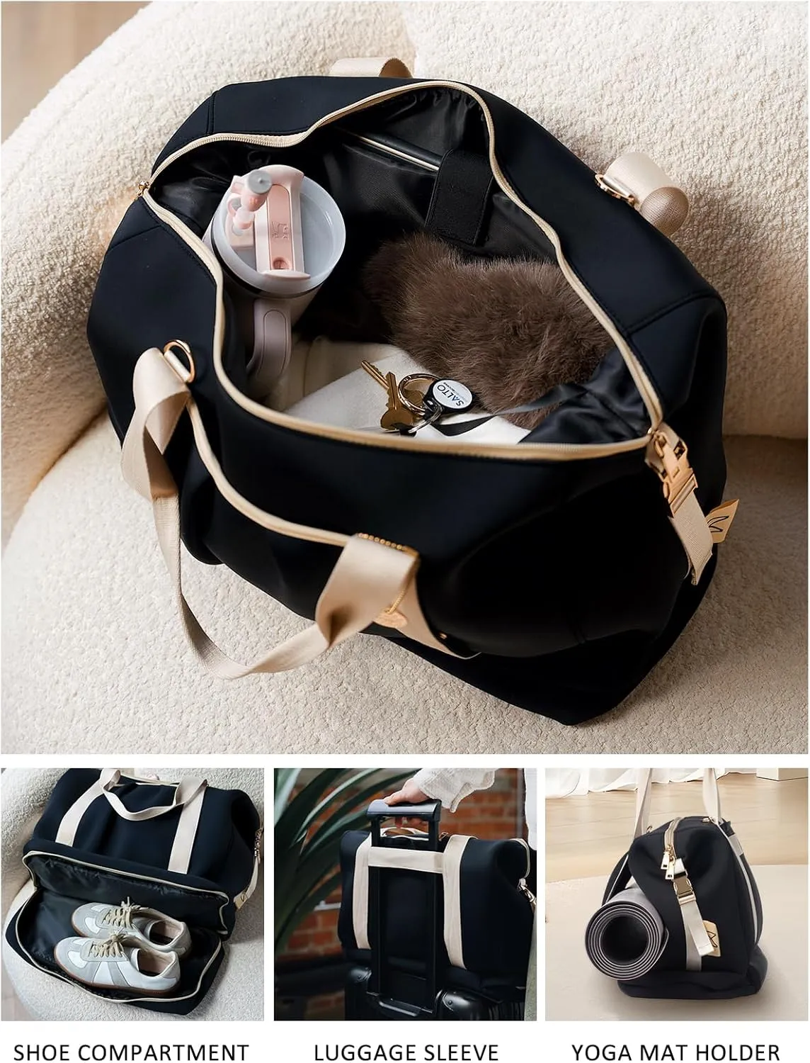 waterproof gym bag women, womens travel bag, yoga bag, weekender bags travel, personal item travel bag, overnight bags for women
