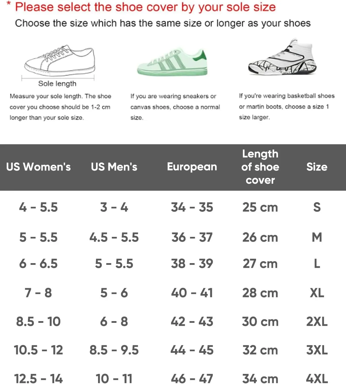 Waterproof Shoe Covers, Rain Shoe Covers Transparent Reusable Non Slip Shoe Cover for Outdoor Women and Men