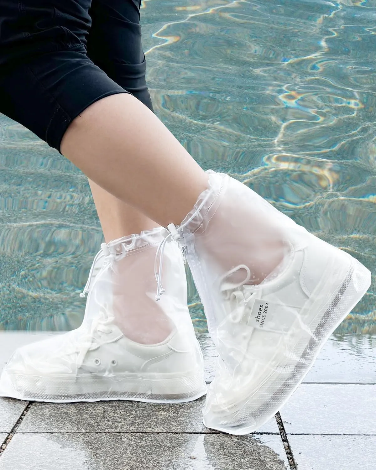 Waterproof Shoe Covers, Rain Shoe Covers Transparent Reusable Non Slip Shoe Cover for Outdoor Women and Men