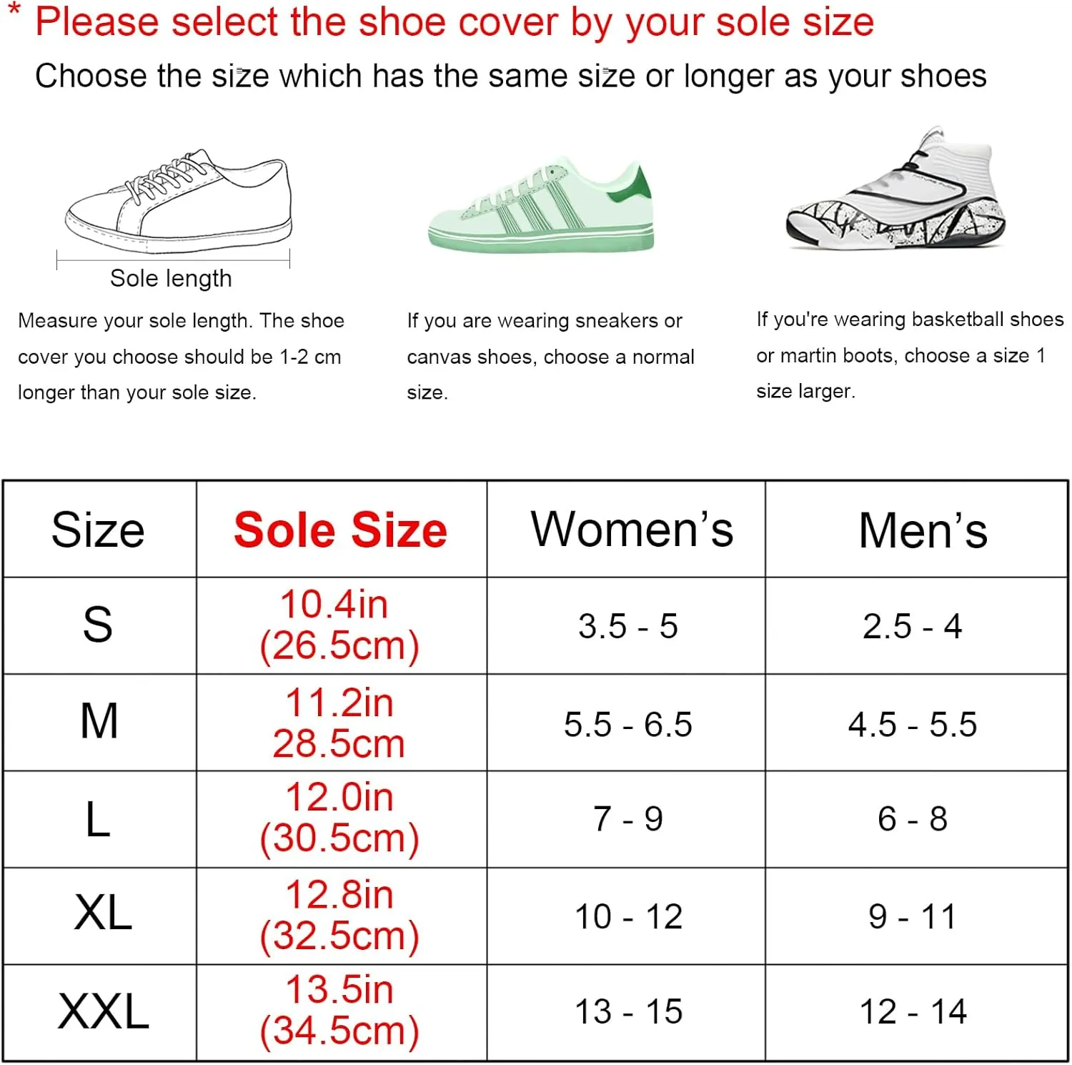 Waterproof Shoe Covers, Reusable & Foldable Rain Boot Shoe Cover with Zipper, Non-Slip, Reflector, Men Women Rain Gear, Black