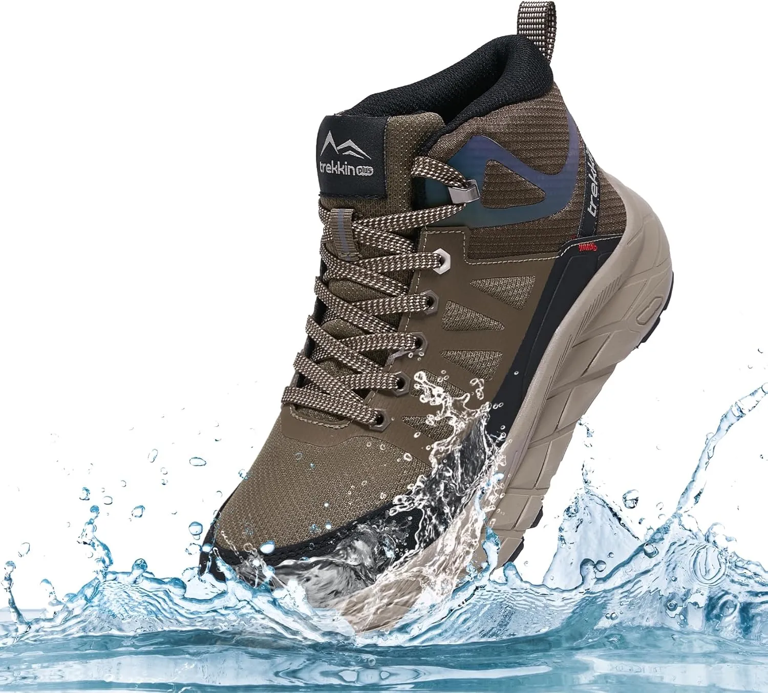 Waterproof Walking Shoes for Men Slip Resistant Outdoor Sneakers Trails Womens Hiking Boots Ankle High Relaxed Fit Lightweight Casual Hunting Workout Shoes