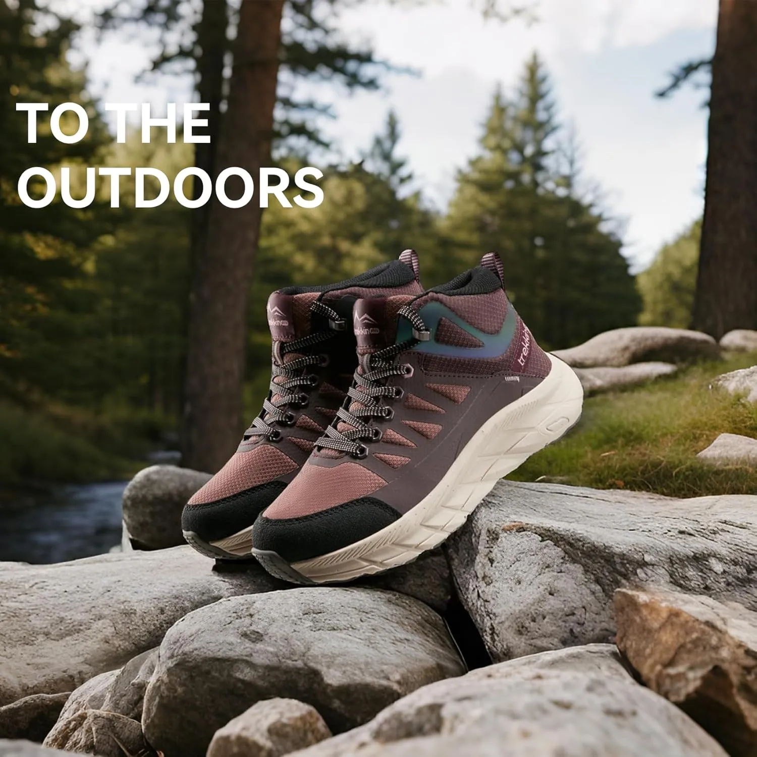Waterproof Walking Shoes for Men Slip Resistant Outdoor Sneakers Trails Womens Hiking Boots Ankle High Relaxed Fit Lightweight Casual Hunting Workout Shoes