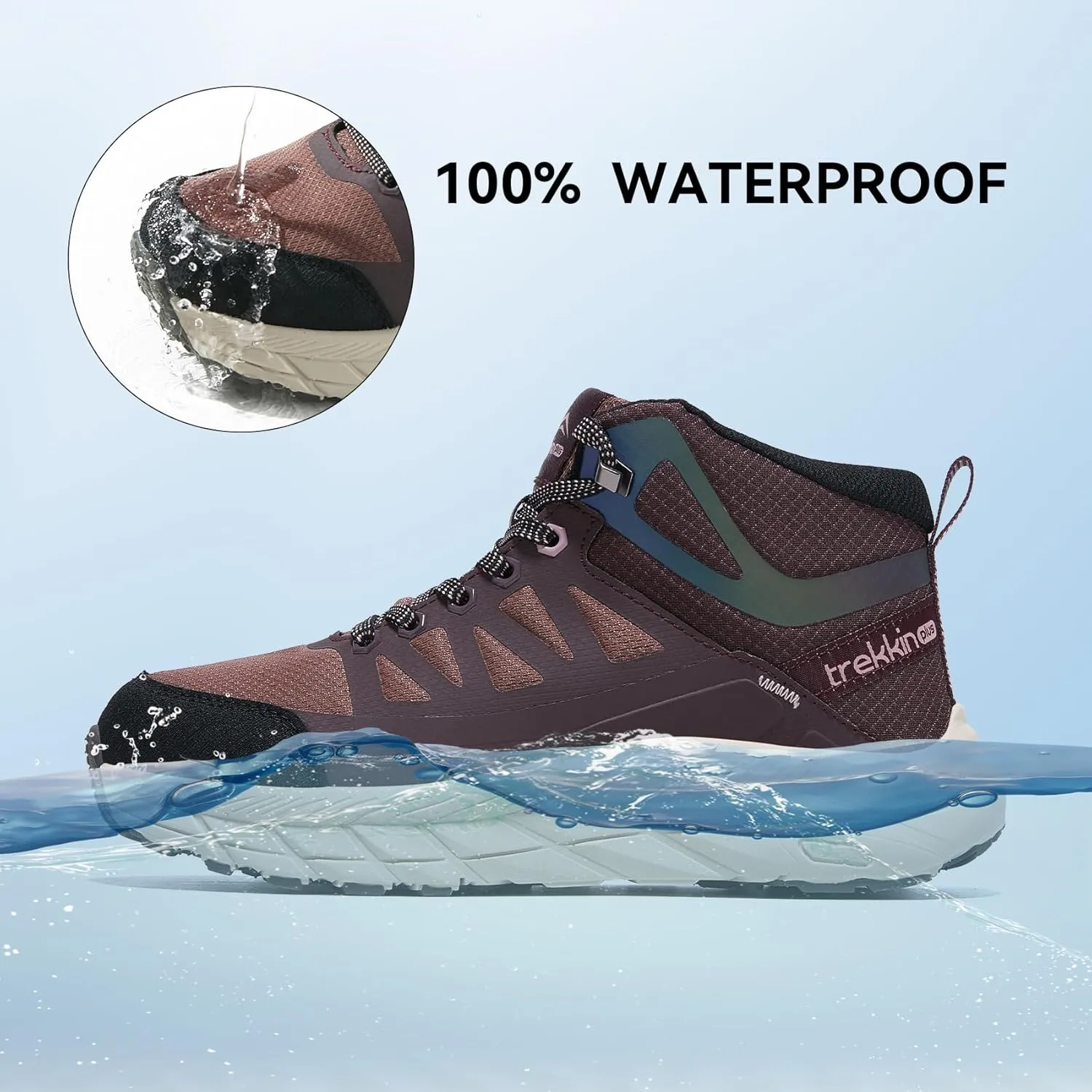 Waterproof Walking Shoes for Men Slip Resistant Outdoor Sneakers Trails Womens Hiking Boots Ankle High Relaxed Fit Lightweight Casual Hunting Workout Shoes