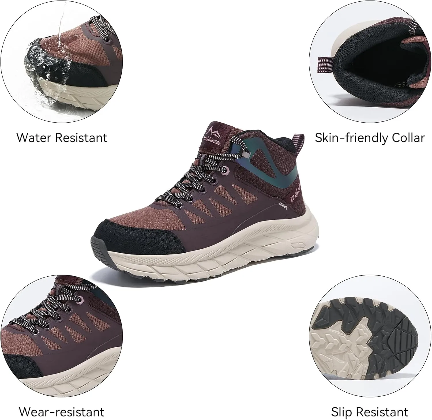 Waterproof Walking Shoes for Men Slip Resistant Outdoor Sneakers Trails Womens Hiking Boots Ankle High Relaxed Fit Lightweight Casual Hunting Workout Shoes