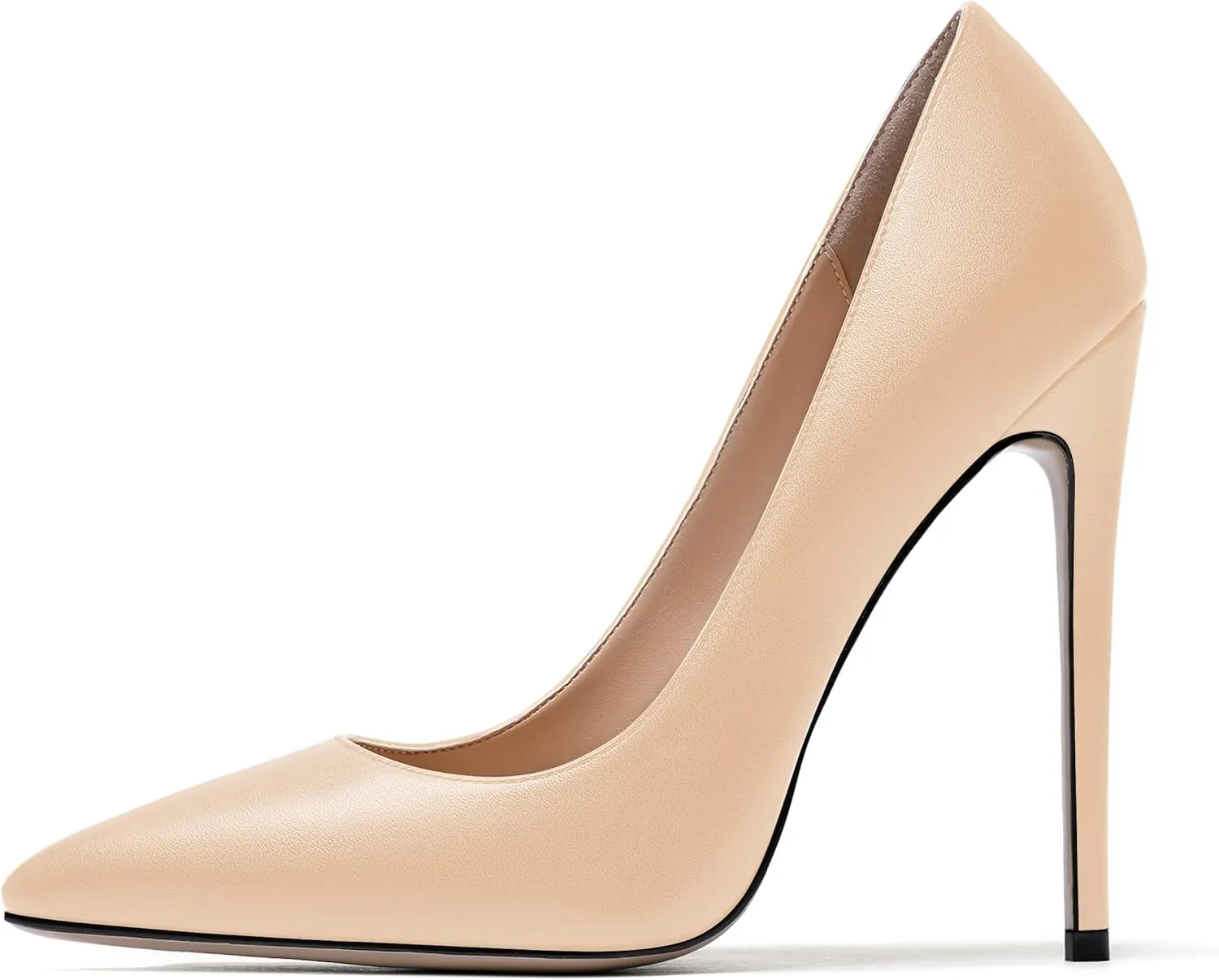 WAYDERNS Women's Evening Pointed Toe Matte Slip On Dress Stiletto High Heel Pumps Shoes 4.7 Inch