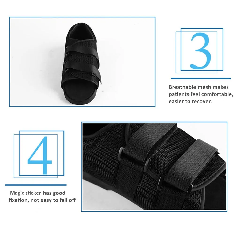 WEEOATAR Adjustable Post-op Shoe,Medical Walking Shoe with Magic Sticker,Recovery Shoe for Post-surgery,Broken Foot or Toe,Stress Fractures,Bunions,or Hammer Toe for Left or Right Foot(WS)