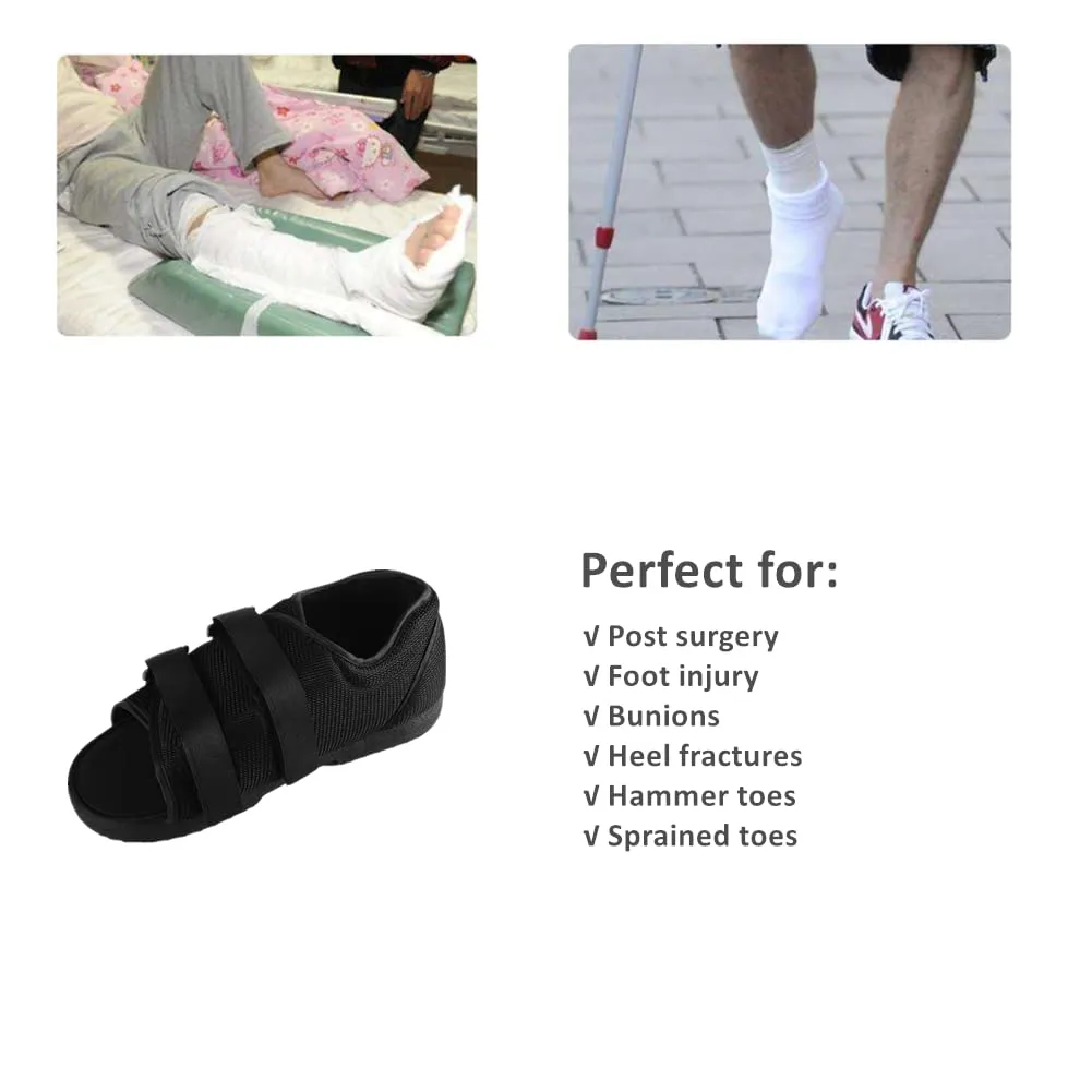 WEEOATAR Adjustable Post-op Shoe,Medical Walking Shoe with Magic Sticker,Recovery Shoe for Post-surgery,Broken Foot or Toe,Stress Fractures,Bunions,or Hammer Toe for Left or Right Foot(WS)