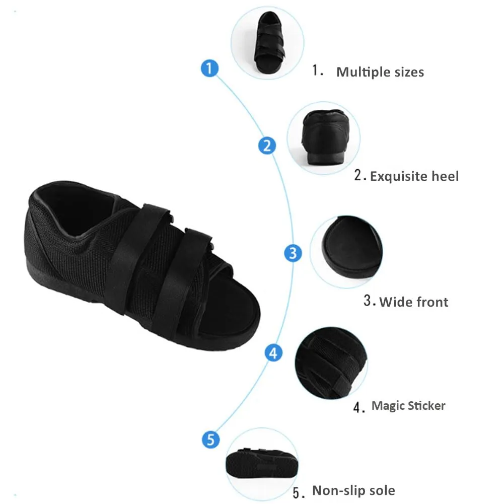 WEEOATAR Adjustable Post-op Shoe,Medical Walking Shoe with Magic Sticker,Recovery Shoe for Post-surgery,Broken Foot or Toe,Stress Fractures,Bunions,or Hammer Toe for Left or Right Foot(WS)