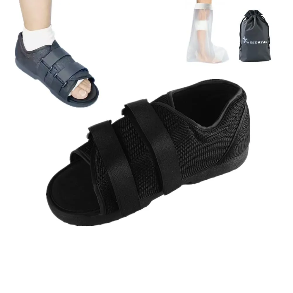 WEEOATAR Adjustable Post-op Shoe,Medical Walking Shoe with Magic Sticker,Recovery Shoe for Post-surgery,Broken Foot or Toe,Stress Fractures,Bunions,or Hammer Toe for Left or Right Foot(WS)