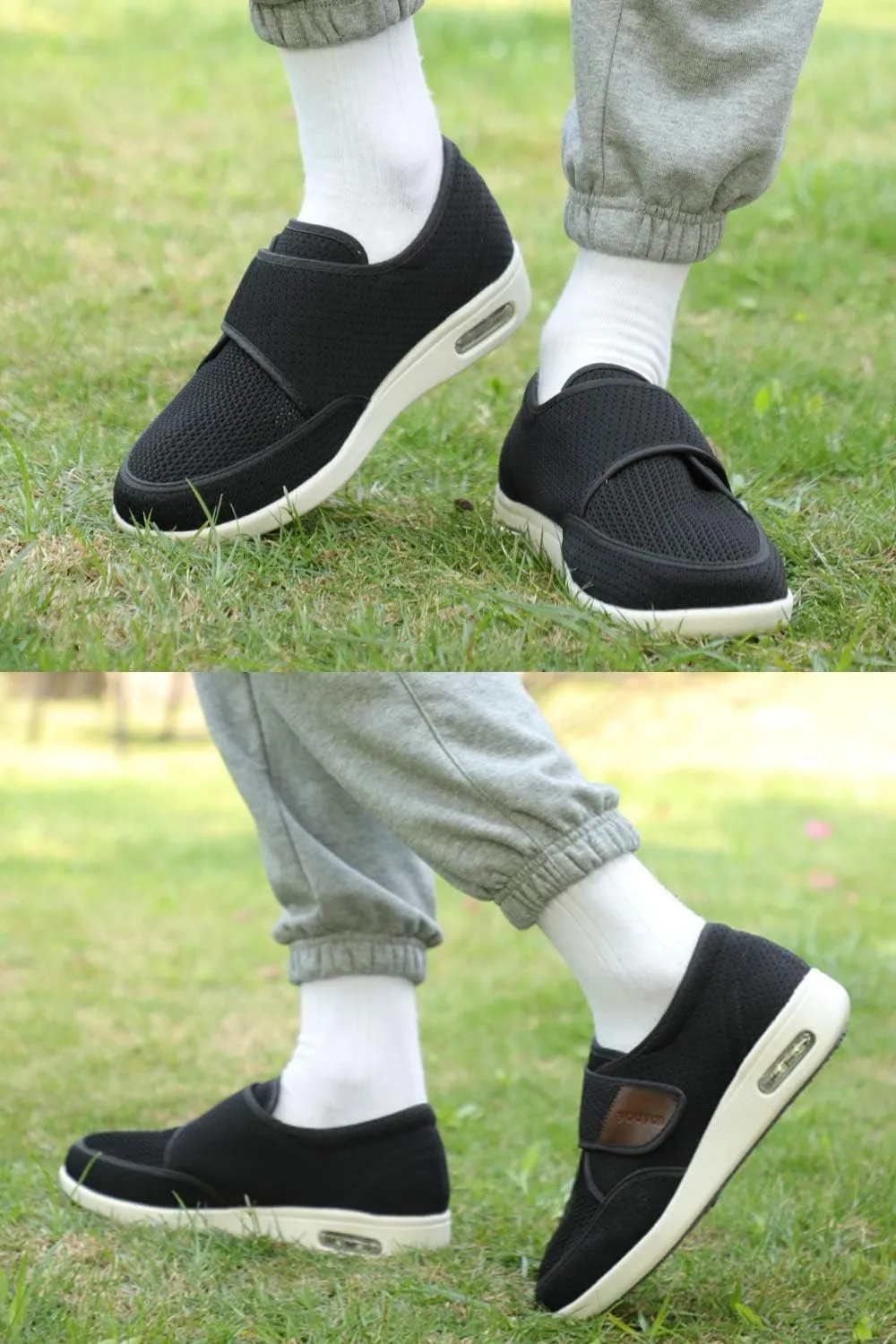 Wide Diabetic Edema Shoes, Fully Adjustable Closure, Easy to Put on and take Off, air Cushion Walking Shoes Suitable for Swollen feet of The Elderly for Outdoor