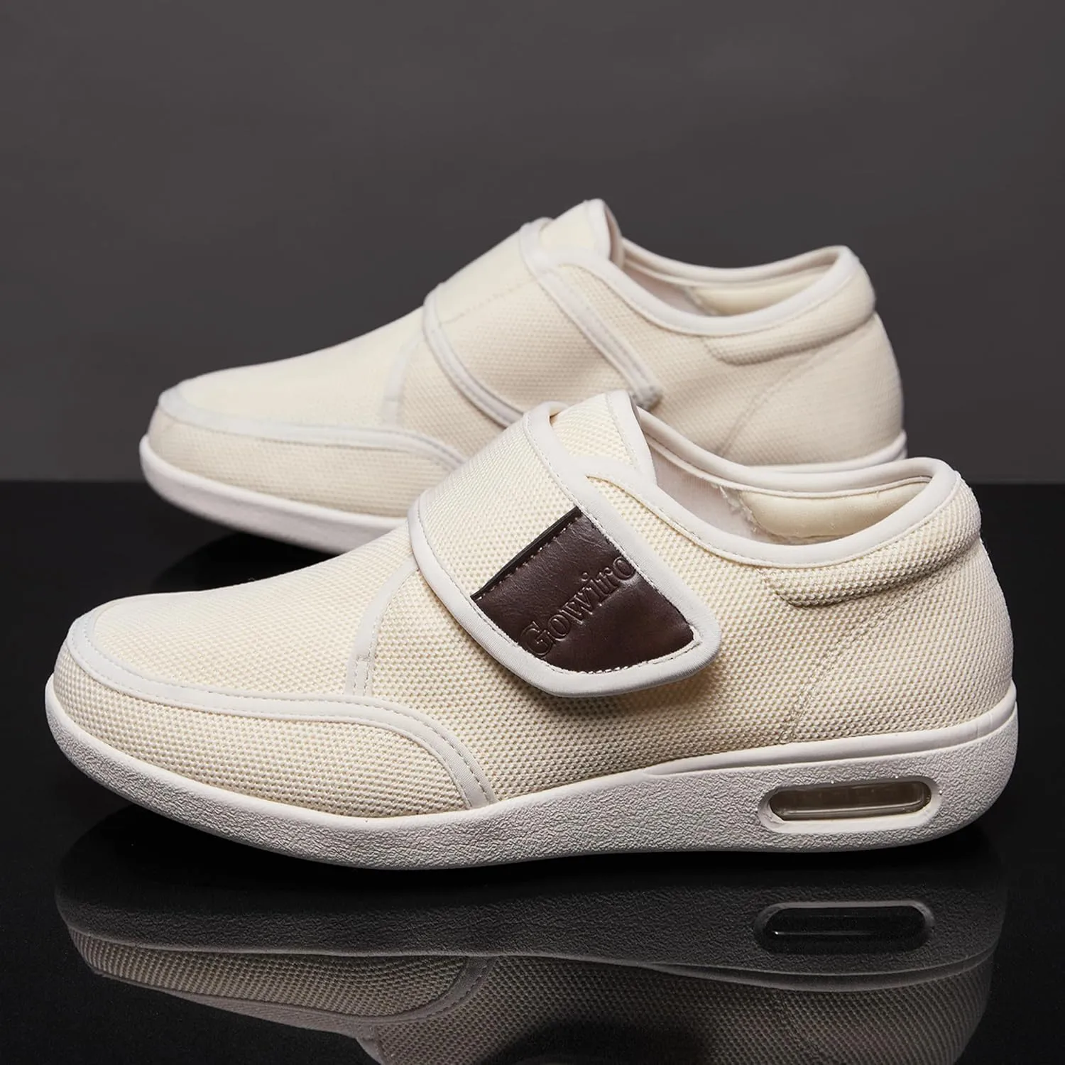 Wide Diabetic Edema Shoes, Fully Adjustable Closure, Easy to Put on and take Off, air Cushion Walking Shoes Suitable for Swollen feet of The Elderly for Outdoor