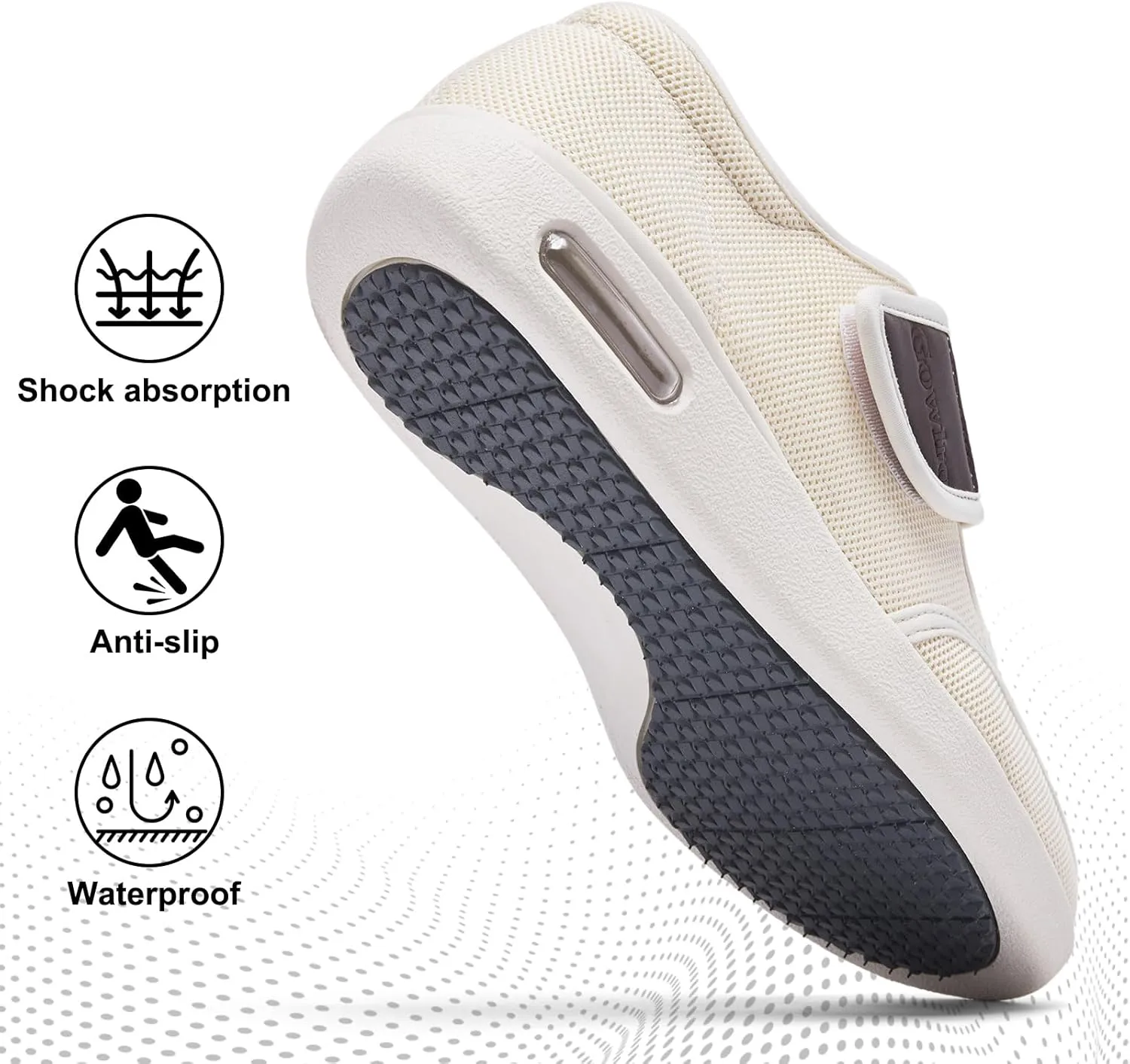 Wide Diabetic Edema Shoes, Fully Adjustable Closure, Easy to Put on and take Off, air Cushion Walking Shoes Suitable for Swollen feet of The Elderly for Outdoor