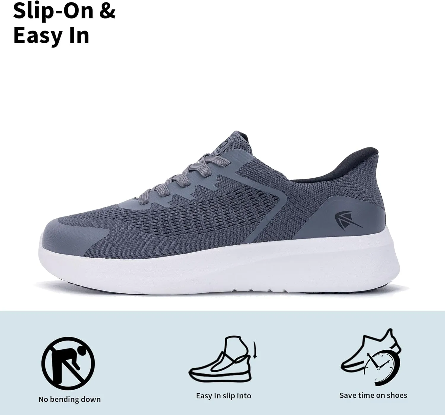 Wide Toe Box Mens Slip On Walking Shoes with Arch Support Casual Dress Shoes Fashion Tennis Sneaker for Business Work Ourdoors Size 7-12