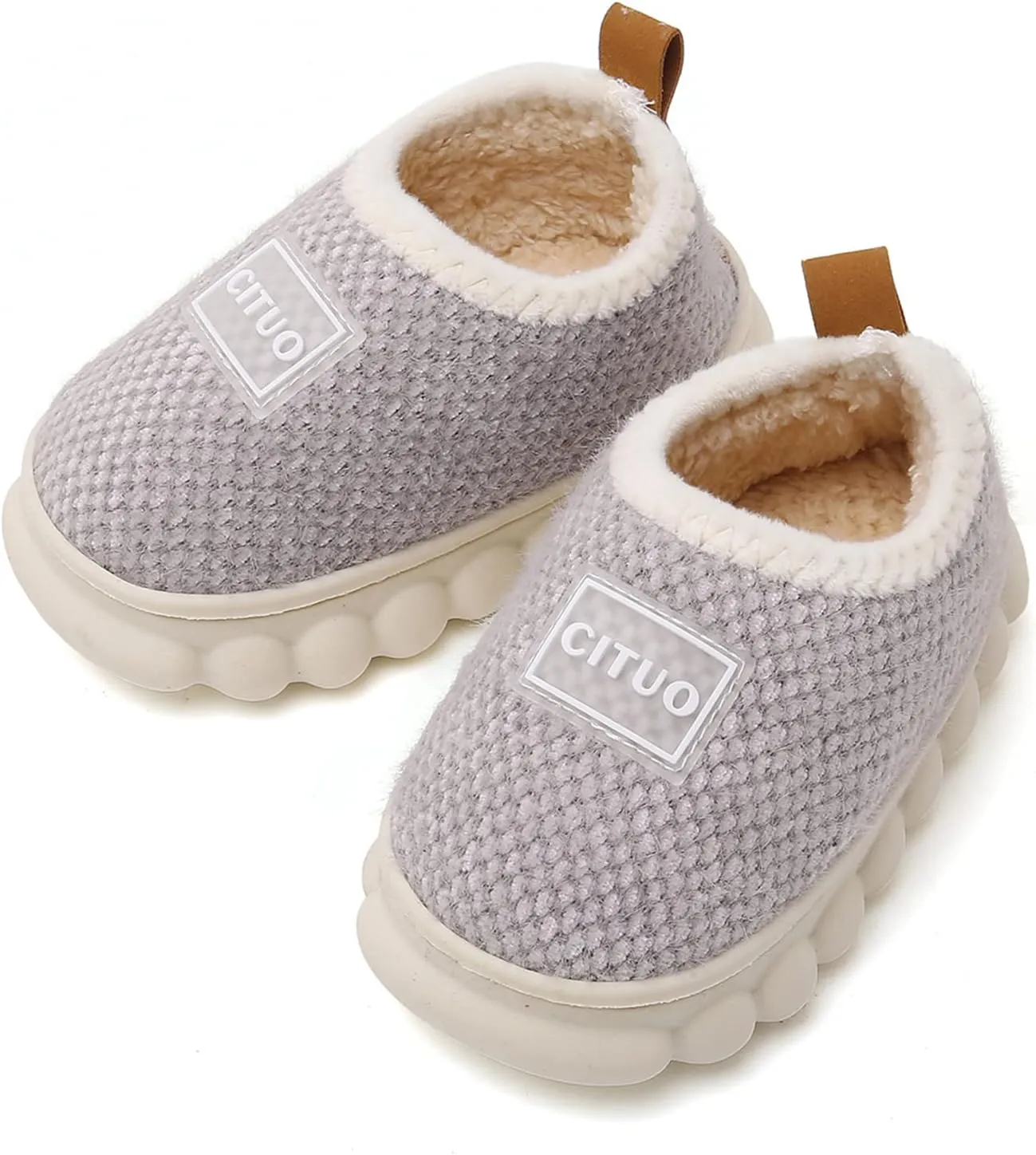 WILLFUN Unisex-Child Fleece Slippers Boys Girls Warm Winter Indoor/Outdoor Shoes for Little Kids