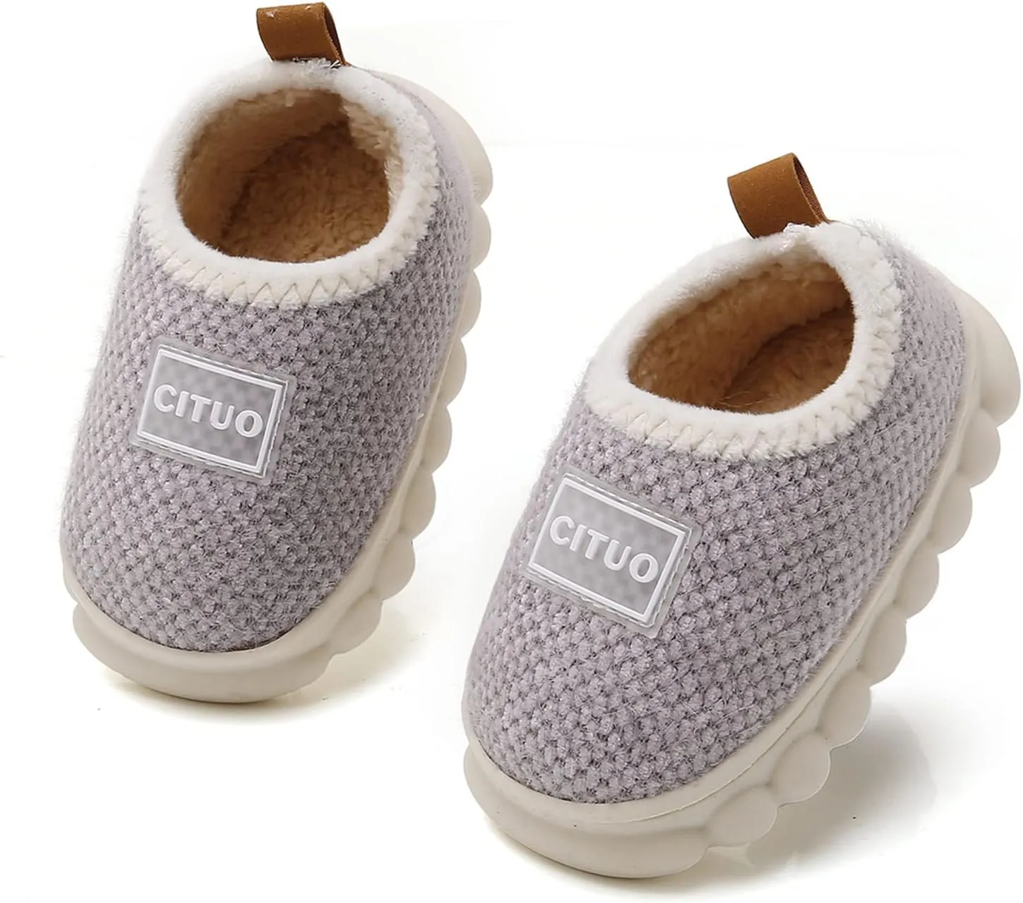WILLFUN Unisex-Child Fleece Slippers Boys Girls Warm Winter Indoor/Outdoor Shoes for Little Kids