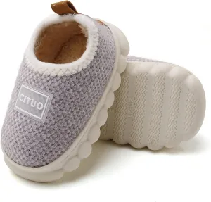 WILLFUN Unisex-Child Fleece Slippers Boys Girls Warm Winter Indoor/Outdoor Shoes for Little Kids