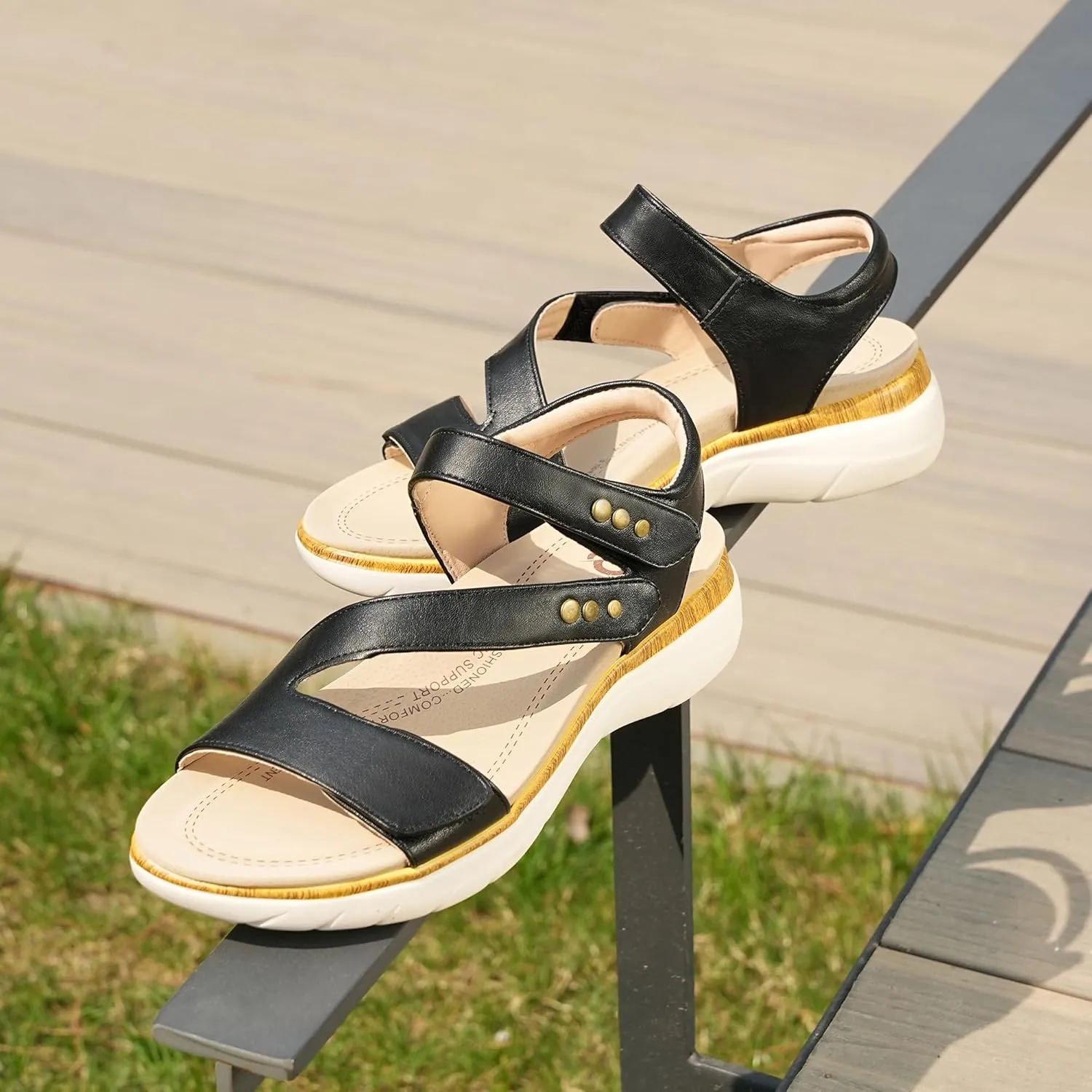 Women Comfortable Arch Support Sandals Cushioned Walking Sandals