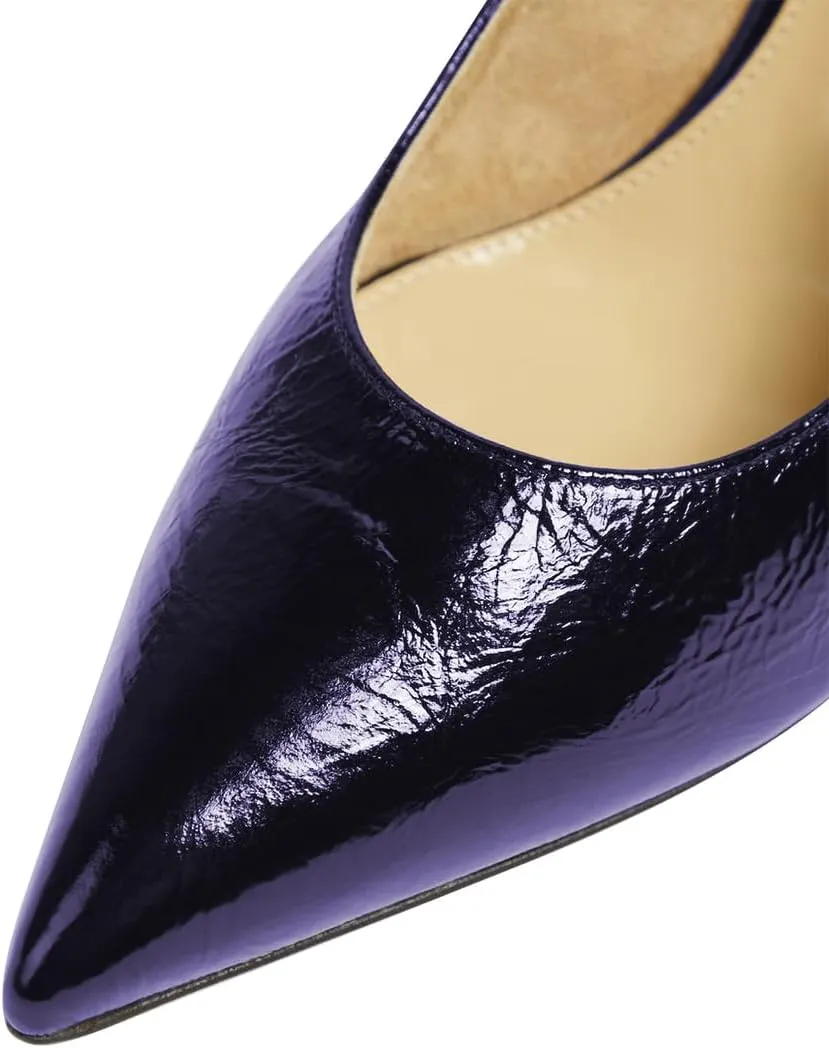 Women Graceful Mid Heel Slip on Slingback Pumps Adjustable Backstrap Buckle Pointed Toe Office Party Dress Shoes Size 4-16 US