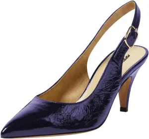 Women Graceful Mid Heel Slip on Slingback Pumps Adjustable Backstrap Buckle Pointed Toe Office Party Dress Shoes Size 4-16 US