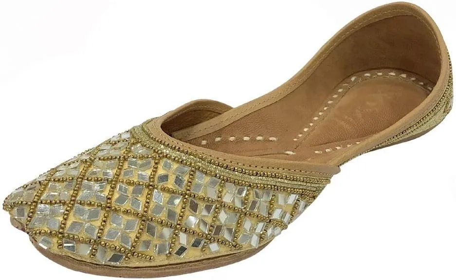 Women Juti Traditional Indian Punjabi Jutti Ethnic Bridal Handmade Mojaris Wedding Shoes