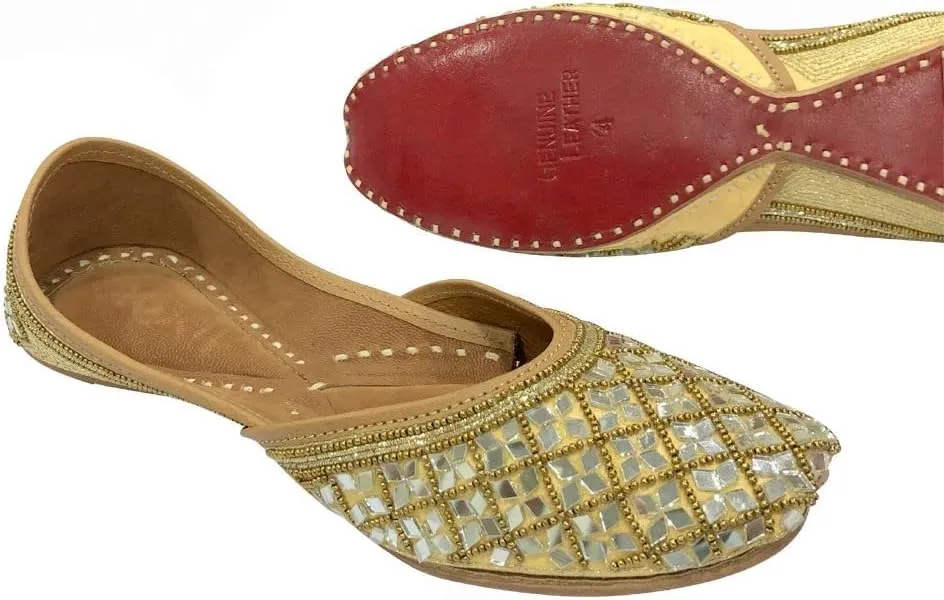 Women Juti Traditional Indian Punjabi Jutti Ethnic Bridal Handmade Mojaris Wedding Shoes