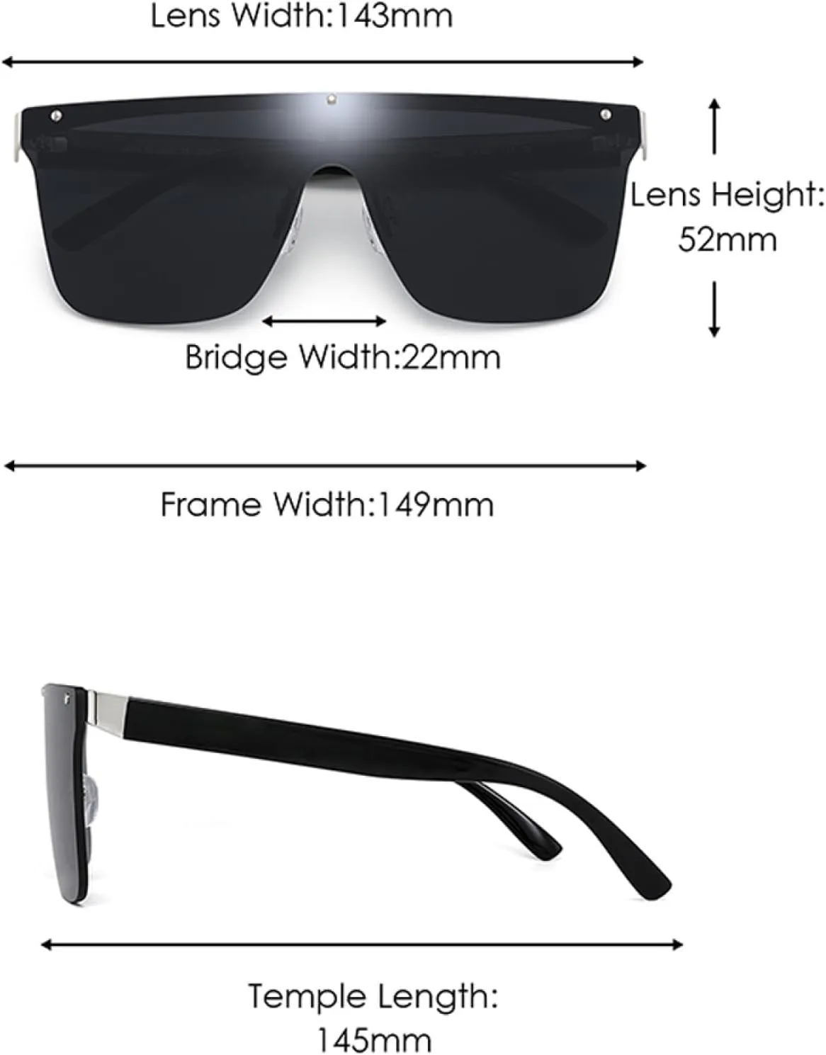 Women Men Sunglasses Flat Top Oversized Sun Glasses for Women Men Shield Uv400
